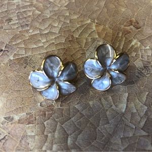 Hawaiian plumeria post earrings